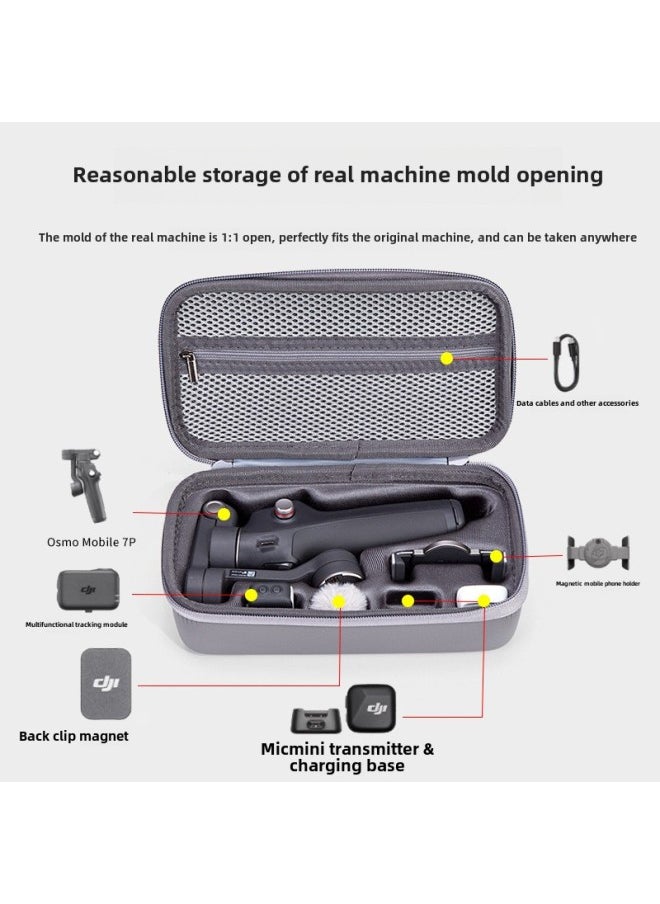 Generic For DJI Dajiang OSMO 7/7P Integrated Clutch Bag Mobile7 Yuntai Stabilizer Storage Box Lingmou 7 Pack-Color:Gray  - Image 4
