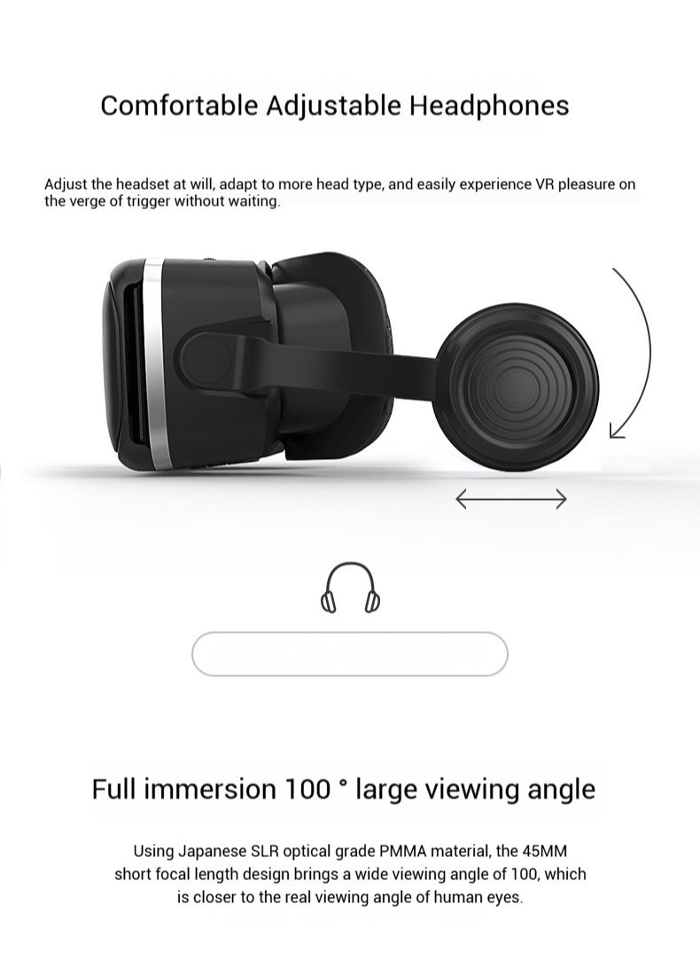 في آر شينيكون - نظارات 3D VR Box 3D VR للتلفزيون والأفلام وألعاب الفيديو ، سماعة رأس VR مع جهاز تحكم عن بعد ، سماعة رأس الواقع الافتراضي متوافقة مع هواتف iPhone / Android ، متوافقة مع 4.7-6.53 بوصة - Image 1