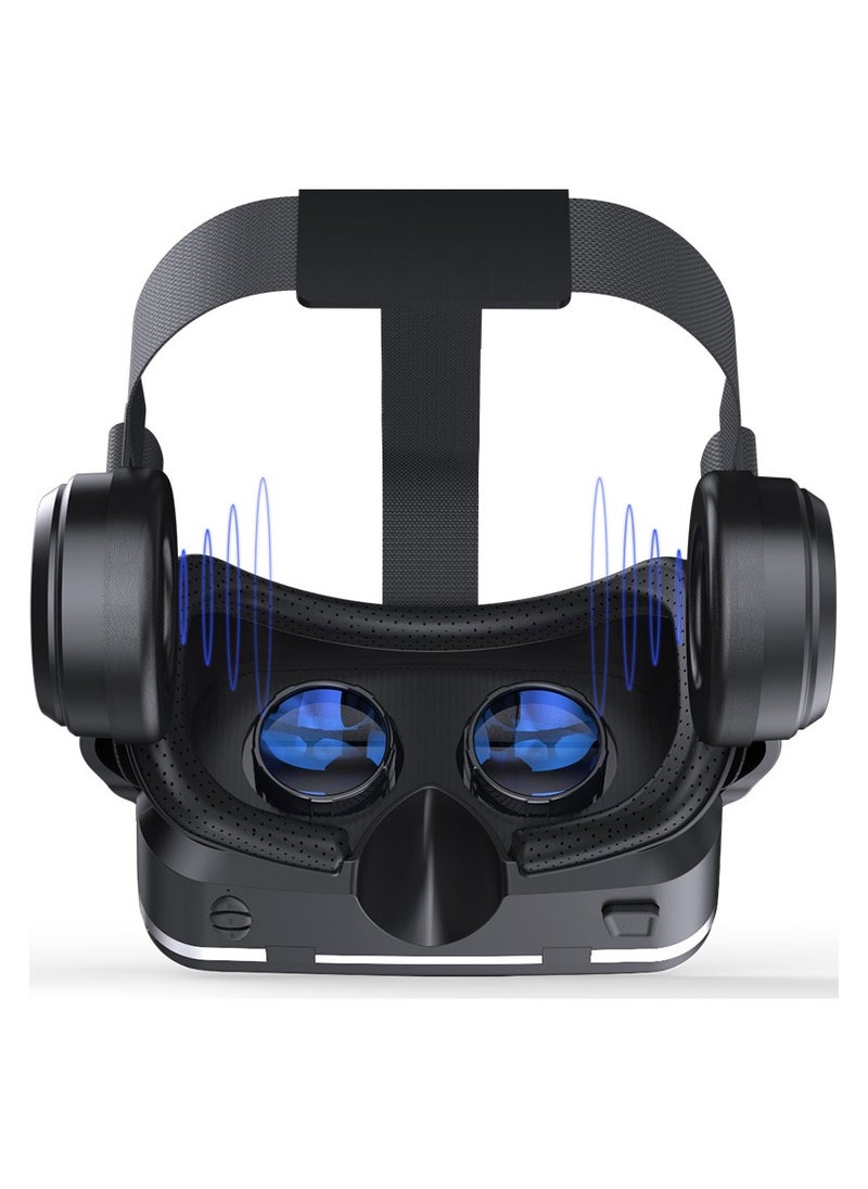 في آر شينيكون - نظارات 3D VR Box 3D VR للتلفزيون والأفلام وألعاب الفيديو ، سماعة رأس VR مع جهاز تحكم عن بعد ، سماعة رأس الواقع الافتراضي متوافقة مع هواتف iPhone / Android ، متوافقة مع 4.7-6.53 بوصة - Image 1