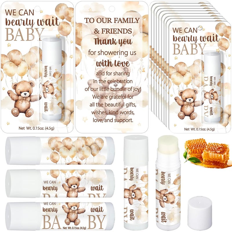 30 Pack Baby Shower Games Prizes Party Gifts Bulk Lip Balms Favors for Winners Adults Guests Gender Reveal Favors Decorations Baby Shower Souvenirs Gift Bags StuffersBear