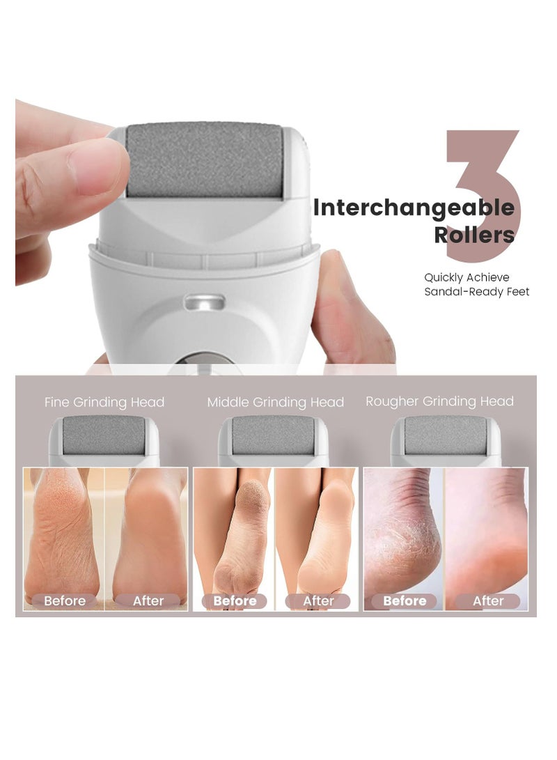 إيسي جهاز كهربائي لإزالة مسامير القدمين مع ضوء LED وشاشة عرض تعمل بالبطارية، جهاز باديكير بثلاث سرعات، 3 بكرات، مجموعة للعناية بالقدم مكونة من 10 قطع، هدية مثالية لنفسك وعائلتك وأصدقائك - Image 3