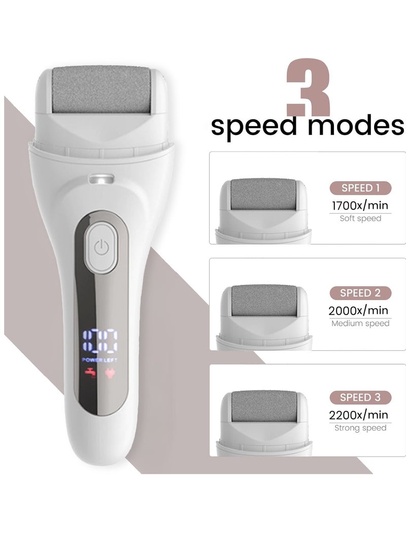 إيسي جهاز كهربائي لإزالة مسامير القدمين مع ضوء LED وشاشة عرض تعمل بالبطارية، جهاز باديكير بثلاث سرعات، 3 بكرات، مجموعة للعناية بالقدم مكونة من 10 قطع، هدية مثالية لنفسك وعائلتك وأصدقائك - Image 4