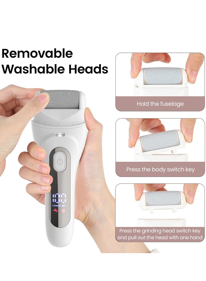 إيسي جهاز كهربائي لإزالة مسامير القدمين مع ضوء LED وشاشة عرض تعمل بالبطارية، جهاز باديكير بثلاث سرعات، 3 بكرات، مجموعة للعناية بالقدم مكونة من 10 قطع، هدية مثالية لنفسك وعائلتك وأصدقائك - Image 5