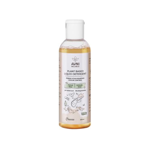 Avni Wellness Liquid Detergent Stain Removal | Undergarment Wash | 200 ml | Innerwear, Period Panties, Pads, Panty Liners - Stain Remover | Plant based | Removes Blood Stains & Odour | Natural Fragrance | Bio-Enzyme based - Image 1