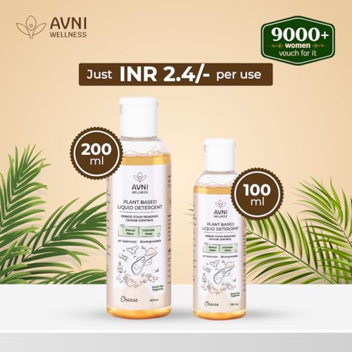 Avni Wellness Liquid Detergent Stain Removal | Undergarment Wash | 200 ml | Innerwear, Period Panties, Pads, Panty Liners - Stain Remover | Plant based | Removes Blood Stains & Odour | Natural Fragrance | Bio-Enzyme based - Image 5