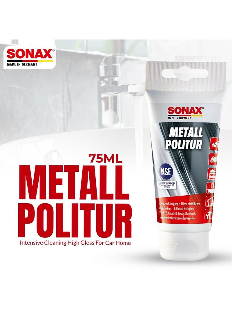 SONAX METAL POLISH 75ml Intensive Cleaning High Gloss For Car Home MADE IN GERMANY  - Image 1
