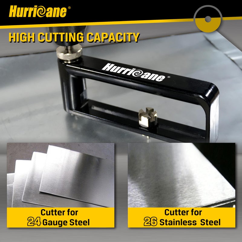 HURRICANE Adjustable Hole Cutter, Sheet Metal Circle Cutter from 2 to 12 Inch,HVAC Ductwork Roofing Hole Cutter for 24 Gauge Steel 26 Gauge Stainless Steel - Image 5