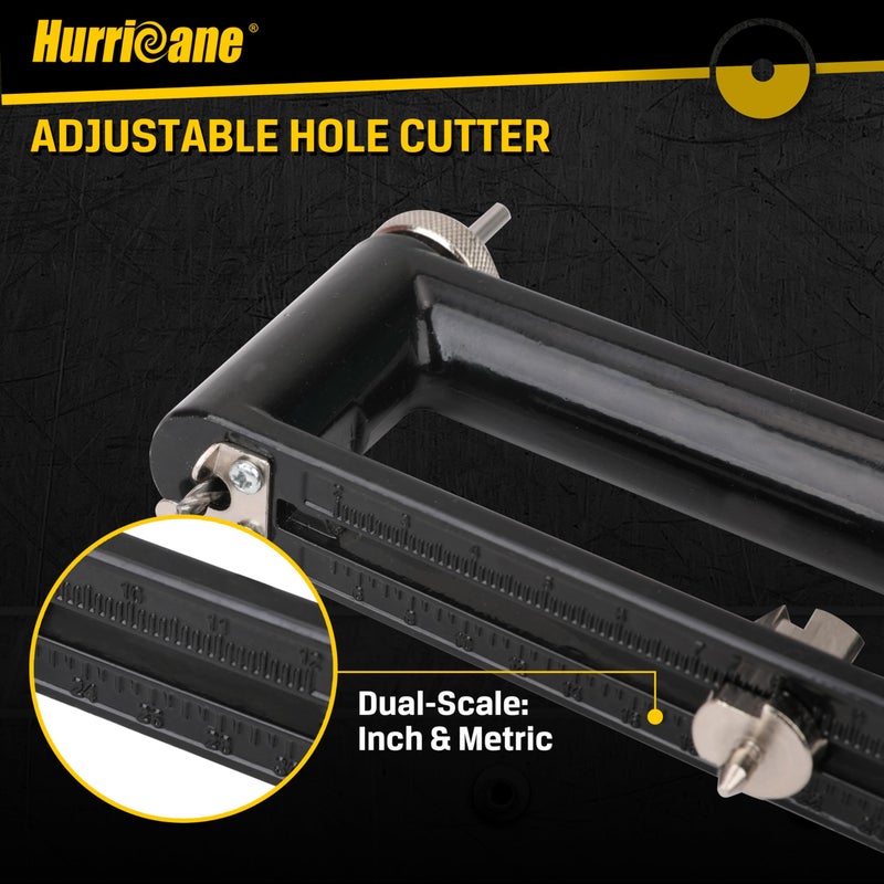 HURRICANE Adjustable Hole Cutter, Sheet Metal Circle Cutter from 2 to 12 Inch,HVAC Ductwork Roofing Hole Cutter for 24 Gauge Steel 26 Gauge Stainless Steel - Image 4