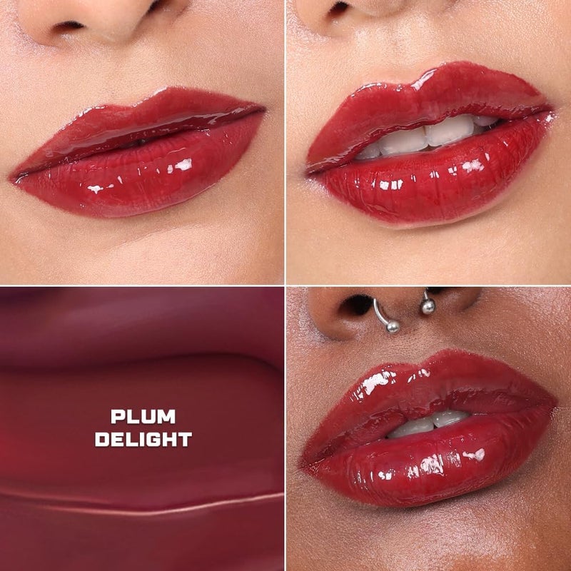Kiro Ceramide Drip Tinted Lip Glaze - Plum Delight, 2g | Hydrating Gloss Balm with Ceramides & Squalane | High-Glaze Finish, Nourishing & Vegan Lip Care - Image 3