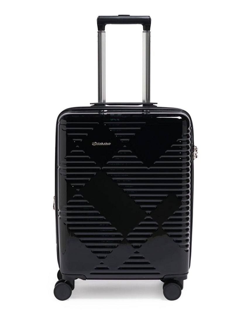 إيكولاك Echolac Extravagant 54cm Hardcase Expandable 4 Double Wheel Cabin Luggage Trolley Black  - Image 1