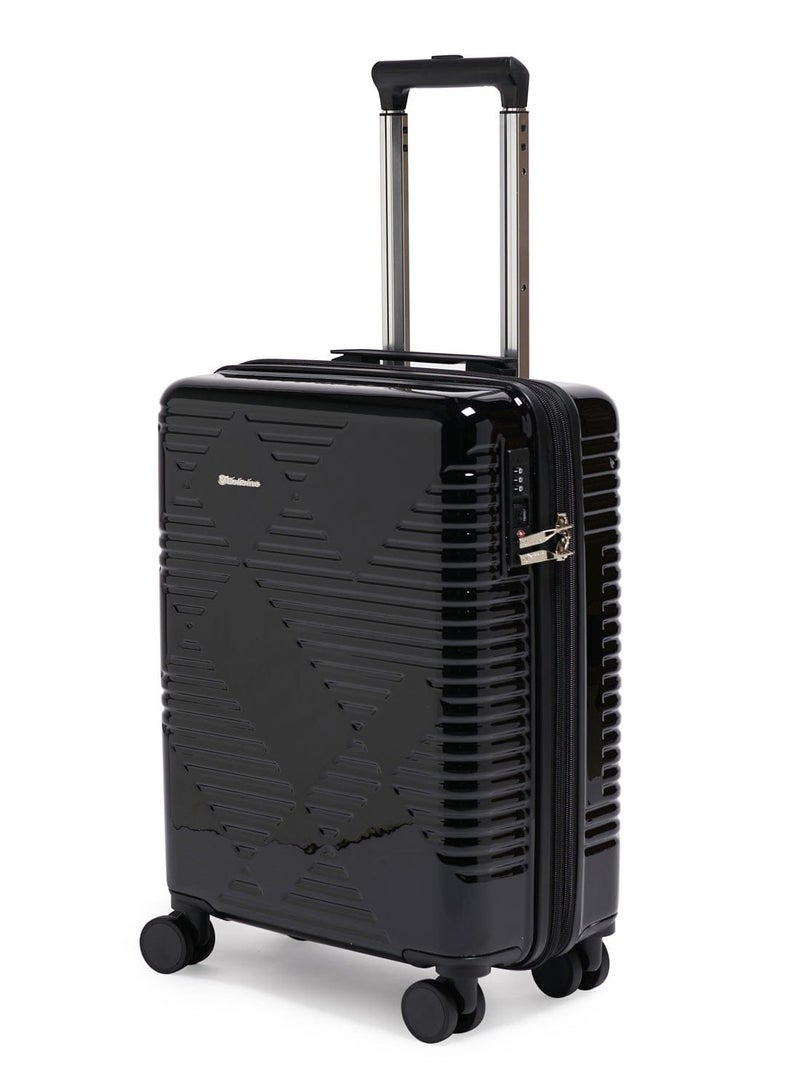 إيكولاك Echolac Extravagant 54cm Hardcase Expandable 4 Double Wheel Cabin Luggage Trolley Black  - Image 2