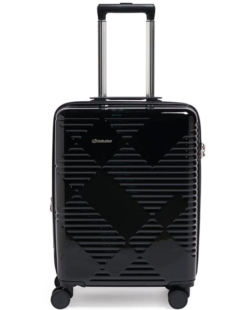 Echolac Extravagant 54 Cm Hardcase 4-Double Wheeled Expandable Cabin Luggage Trolley - Black - Image 1