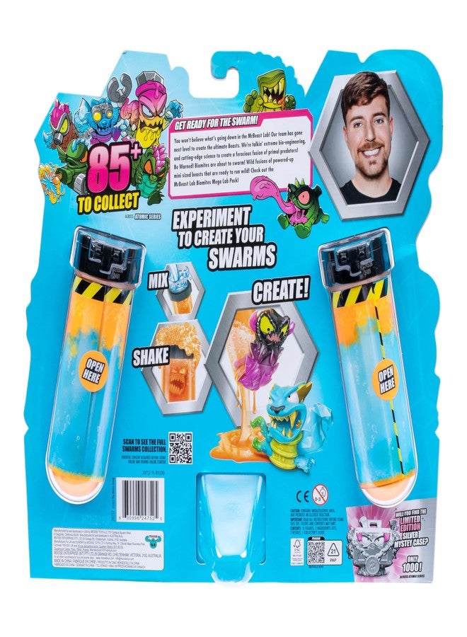 MrBeast Lab Swarms Atomic Series 12 Pack - Crab Cat, Add Water, Shake The Test Tube and Reveal 2 of 12, 1-inch (2.5 cm) MrBeast Swarms Collectible Micro Beasts. 85+ to Collect! - Image 2