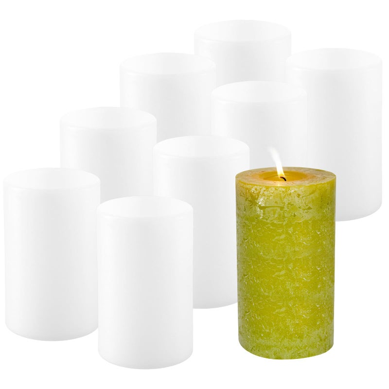 MUKLEI 8 Pcs Cylinder Candle Molds 22x34 Inch Silicone Candle Molds Pillar Candles Resin Mould for Candle Making Soaps Flower Specimen DIY Clay Craft