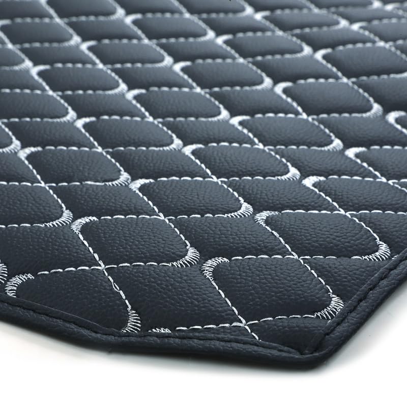 AUTOFIT 3 Layer Heat/Water Proof PU Leatherite Car Trunk/Boot/Dicky Mat for (Black and Silver Leather, Hyundai Creta 2020-2025) - Image 4