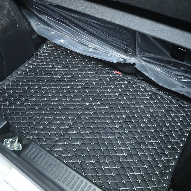 AUTOFIT 3 Layer Heat/Water Proof PU Leatherite Car Trunk/Boot/Dicky Mat for (Black and Silver Leather, Hyundai Creta 2020-2025) - Image 3