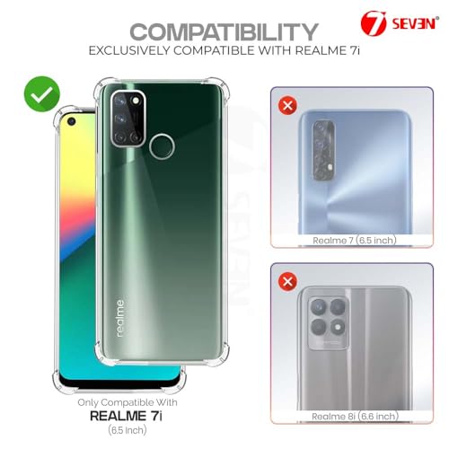 7-Seven 7SEVEN® Back Cover for Realme 7i 4G Transparent Mobile Back Case Shock Proof Design Camera Edges Protection Crystal Clear Phone Case Silicon Soft TPU and Flexible Bumper Phone Cover - Image 2