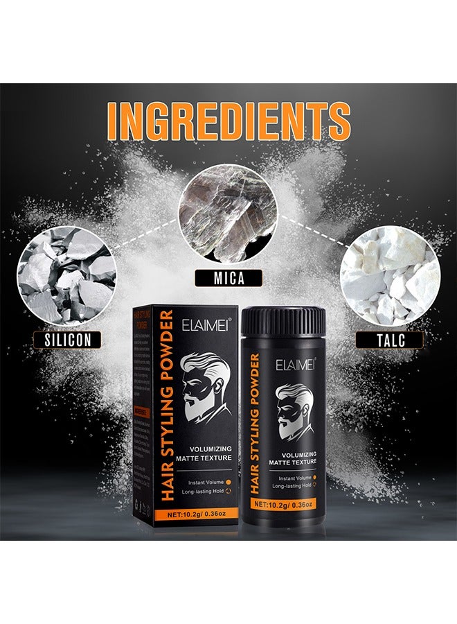 Elaimei Hair Styling Powder- Volumizing Matte Texture, Instant Volume, Long-lasting Hold, Natural & Safe Hair Styling Powder,Oil-Control,Mild Odorless and Easy to Clean, Unisex 10.2g - Image 2