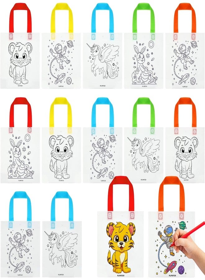 Flipster DIY Return Gifts Birthday Party - Set of 36 | Kids Colouring Bags for Boys & Girls | Reusable Eco-Friendly Birthday Return Gift Bags & Party Favors - Image 1