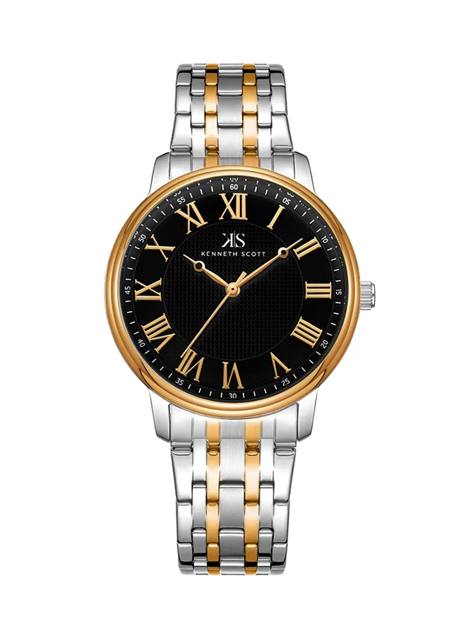 KENNETH SCOTT Kenneth Scott Men's Quartz Movement Watch, Analog Display and Stainless Steel Strap - K22029-KBKB, Two Tone