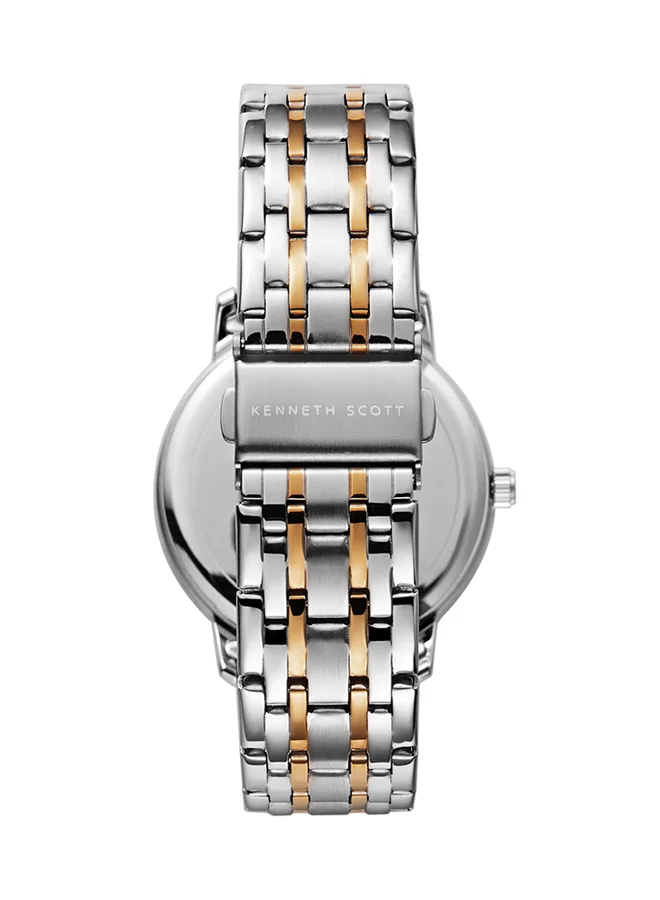 KENNETH SCOTT Kenneth Scott Men's Quartz Movement Watch, Analog Display and Stainless Steel Strap - K22029-KBKB, Two Tone