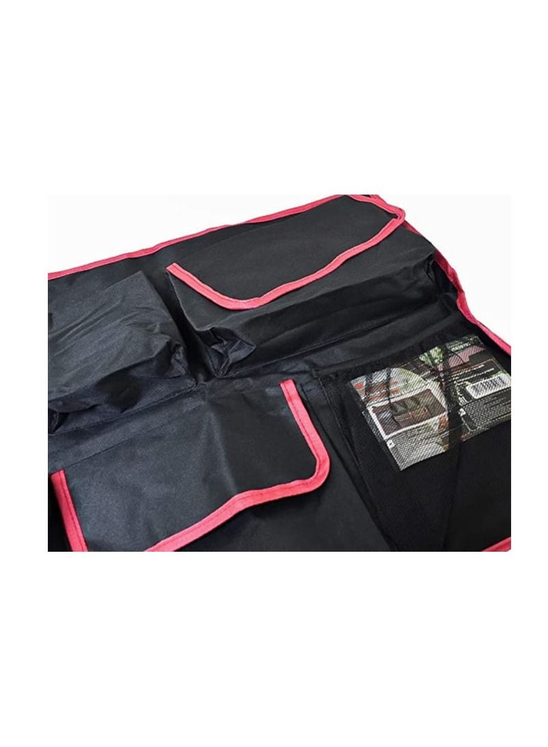 Forsage Car Backseat Storage Mesh Folding Multipurpose Trunk Organizer, Black/Pink - Image 2