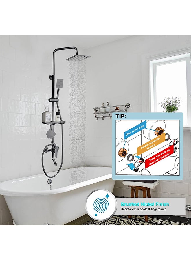 Hihonor Bathroom Shower Set,Copper Plated,Thermostatic Faucet Shower,Bathroom Combination Shower,Height Adjustable,Suitable for Home/Hotel(Black) - Image 4