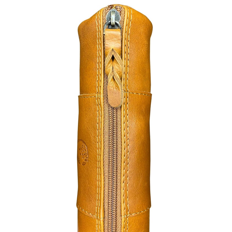 Rustic Town Leather Pencil Case Holder - Pen Pencil Pouch For Office & School - Zipper Stationary Utility Bag Pencil Kit For Girls, Boys & Kids (Cognac), Brown - Image 5