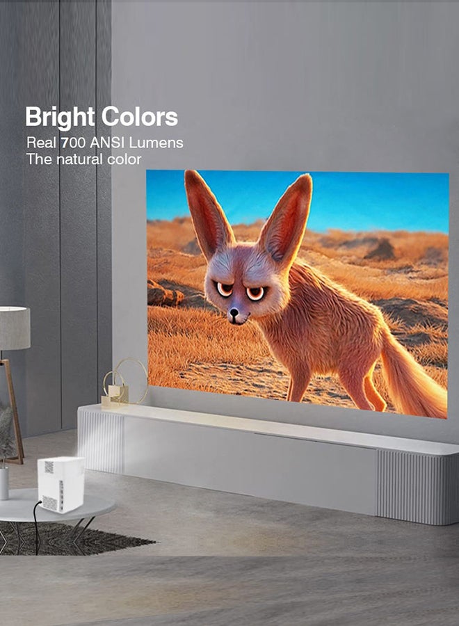 Wownect Smart Android 700ANSI Lumens Auto Focus And Auto Keystone 1080P 4K Android 9.0 TV Download Apps Bluetooth WiFi Portable Home Theater Video Projector BBQ7 White - Image 3