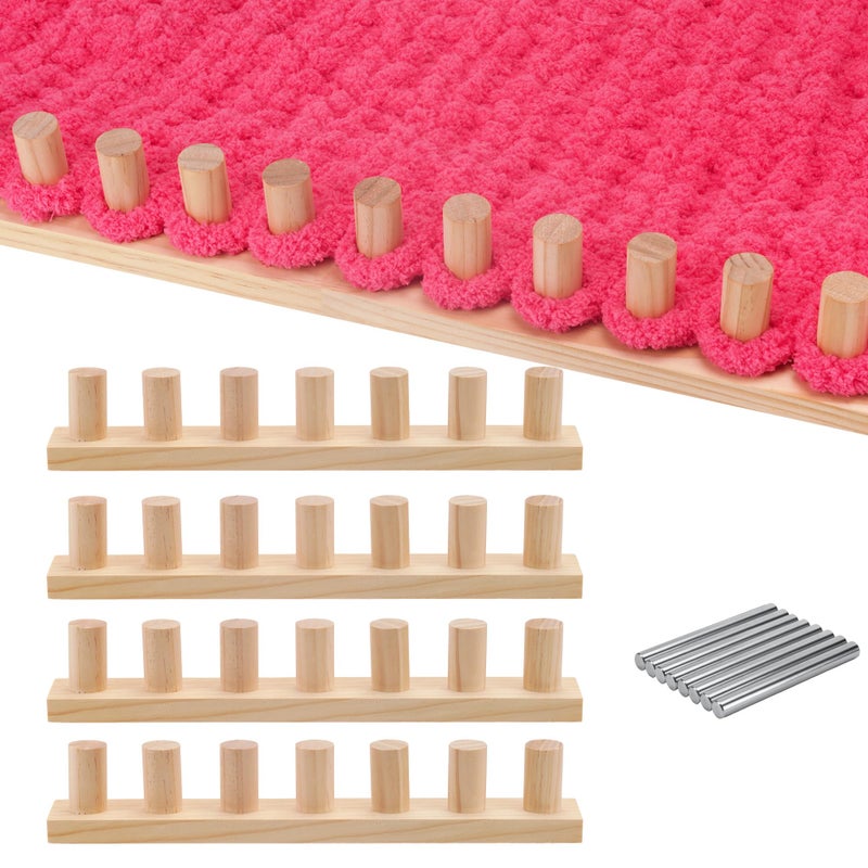 MLLNFUE 55â€ Chunky Blanket Loom Kit for DIY No-Needle Hand Knitting Adjustable Wooden Loom Frame Beginner Friendly Yarn Craft for Home Decor & Large Throw Blankets - Image 1
