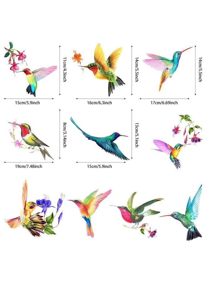Tevxj 20 Pieces Large Size Hummingbird Window Hummingbird Decals For Window Anti-Collision Window Clings Decals To Prevent Bird Strikes On Window Glass Non Adhesive Vinyl Cling Hummingbird Stickers - Image 2