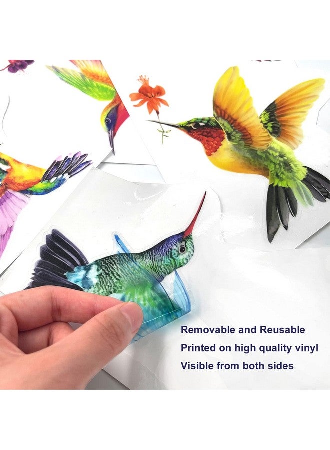Tevxj 20 Pieces Large Size Hummingbird Window Hummingbird Decals For Window Anti-Collision Window Clings Decals To Prevent Bird Strikes On Window Glass Non Adhesive Vinyl Cling Hummingbird Stickers - Image 3