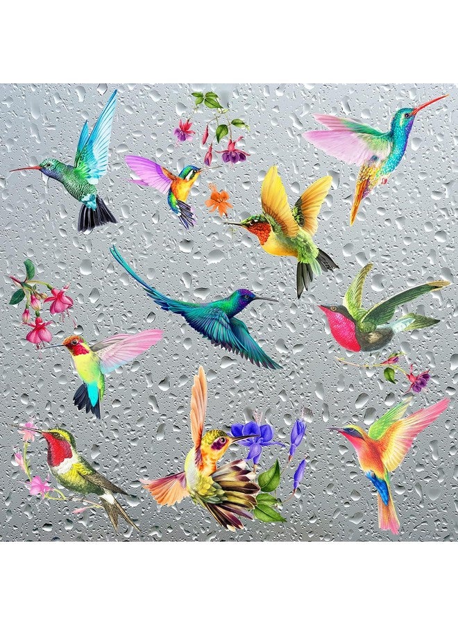 Tevxj 20 Pieces Large Size Hummingbird Window Hummingbird Decals For Window Anti-Collision Window Clings Decals To Prevent Bird Strikes On Window Glass Non Adhesive Vinyl Cling Hummingbird Stickers - Image 4