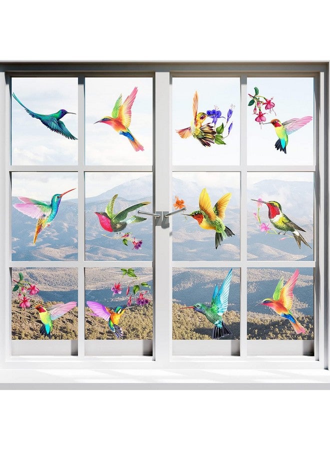 Tevxj 20 Pieces Large Size Hummingbird Window Hummingbird Decals For Window Anti-Collision Window Clings Decals To Prevent Bird Strikes On Window Glass Non Adhesive Vinyl Cling Hummingbird Stickers - Image 5