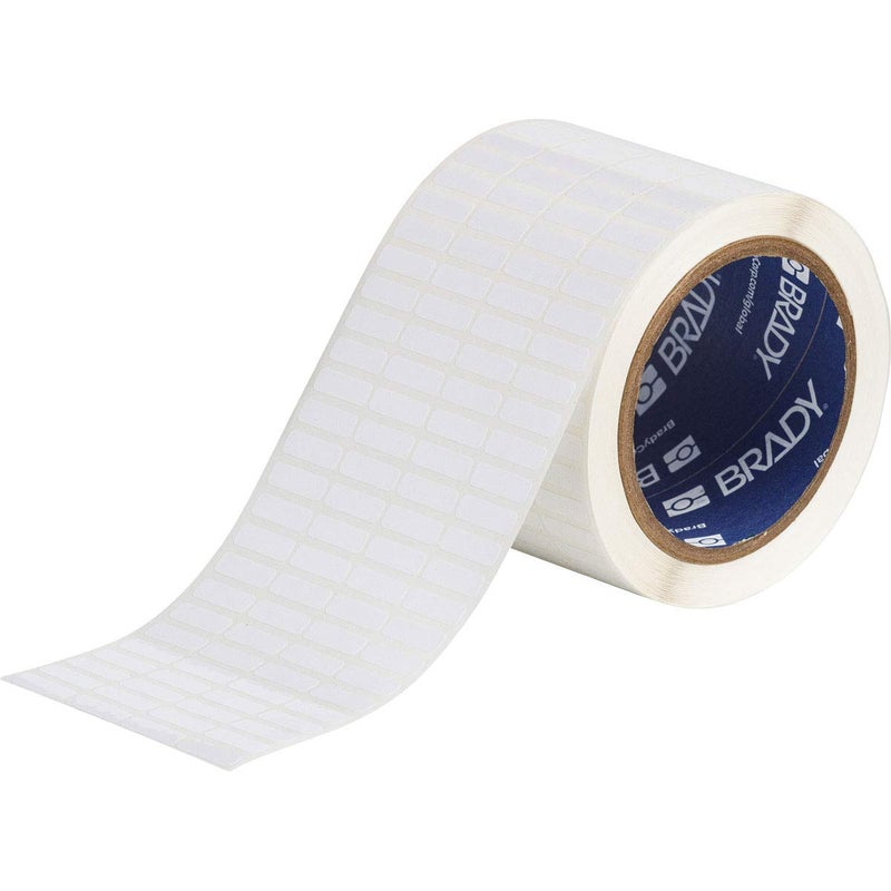 Brady THT-1-423-10 0.75" Width x 0.25" Height, B-423 Permanent Polyester, Gloss Finish White Thermal Transfer Printable Label (10000 per Roll) - Image 4