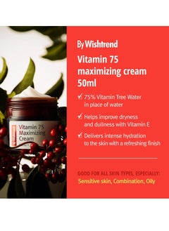 By Wishtrend Vitamin 75 Maximizing Cream For Smooth and Glowing Skin Perfect Hydration for Dehydrated Skin 1.76 oz  - Image 2