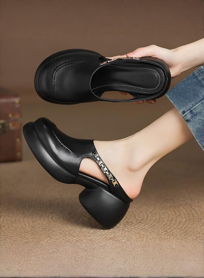 Posture Correcting Women's High-Heel Waterproof Hollow Sandals - Image 1