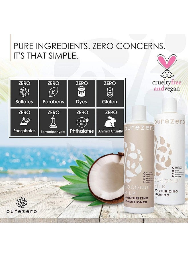 Purezero Coconut Milk Shampoo & Conditioner Set Intense Hydration & Increase Shine Fight Dandruff & Frizz Zero Sulfates Parabens Dyes 100% Vegan & Cruelty Free Great For Color Treated Hair - Image 5
