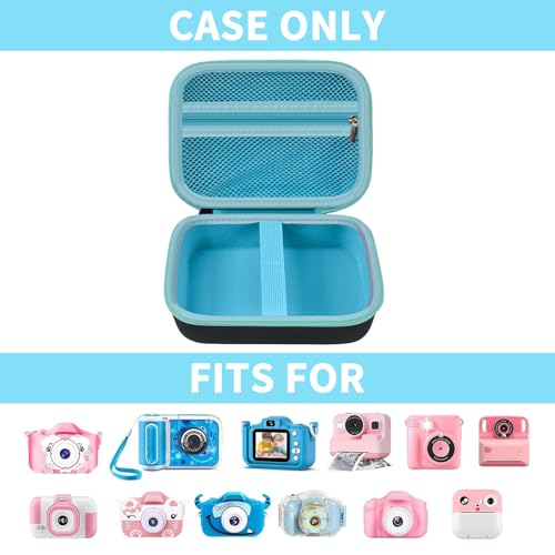 casmilee Kids Instant Print Camera Case for Dylanto/for ESOXOFFORE/for VTech KidiZoom PrintCam/Creator Cam/for Goopow/for GKTZ/for FUNKAM/for Agoigo Waterproof Digital Video Toddler Cameras - Box Only (Black) - Image 2