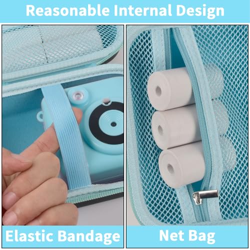 casmilee Kids Instant Print Camera Case for Dylanto/for ESOXOFFORE/for VTech KidiZoom PrintCam/Creator Cam/for Goopow/for GKTZ/for FUNKAM/for Agoigo Waterproof Digital Video Toddler Cameras - Box Only (Black) - Image 3