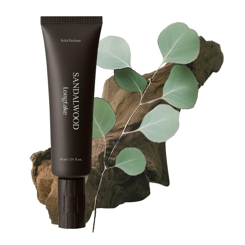 LONGTAKE Solid Perfume - Sandalwood Scentã…£Long Lasting Travel Size Gel Fragrance, Alcohol-Free, Vegan & Sustainable, Cashmere-like Finish, Cologneã…£1.01 fl.oz. - Image 1