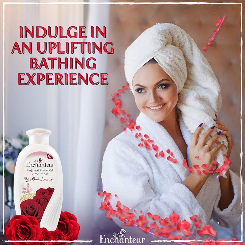 Enchanteur جل استحمام إنشانتور روز عود أمور المرطب 250 مل - Image 3