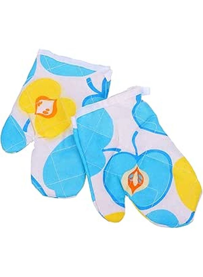 Heat Resistant Oven Gloves 2 Pairs Cotton Lined Thickened Microwave Safe BBQ Baking Mitts - Image 1