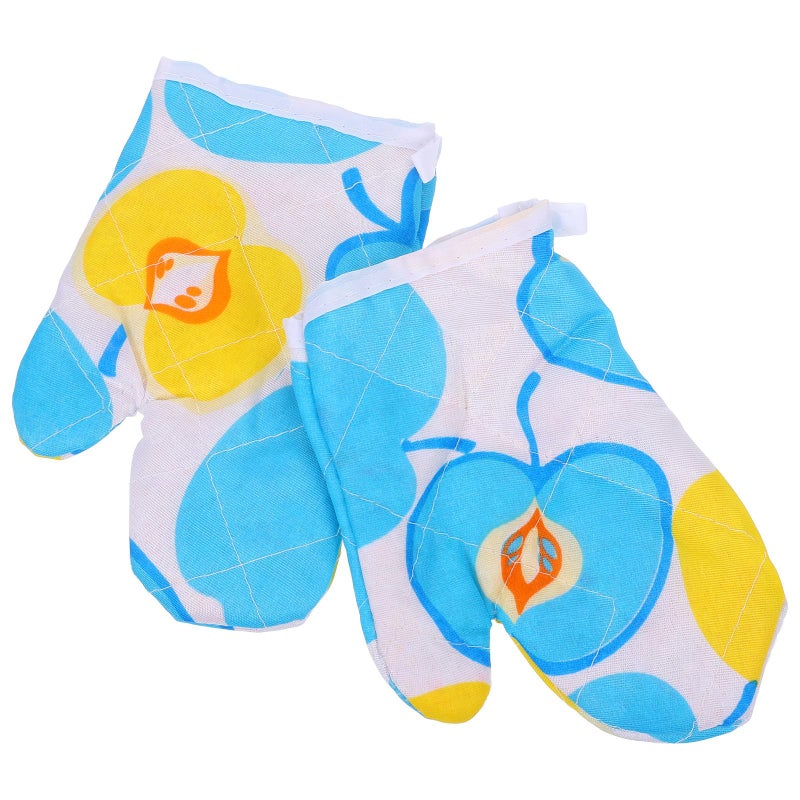 Heat Resistant Oven Gloves 2 Pairs Cotton Lined Thickened Microwave Safe BBQ Baking Mitts - Image 2