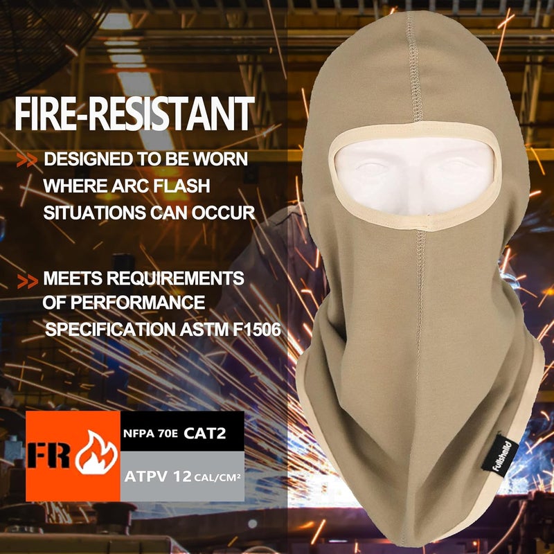 Fullsheild FR Balaclava Face Mask Flame Resistant Balaclava FR Mask for Men Arc Rated NFPA2112 CAT2 Cover Hood for Welding - Image 3