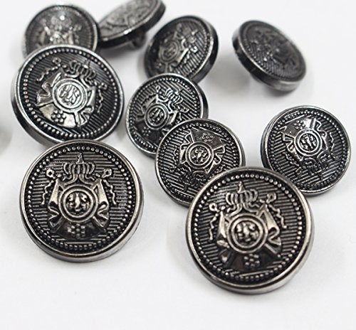 KENDANY 14 Piece Antiqued Black Metal Blazer Button Set - Crown - for Blazer, Suits, Sport Coat, Uniform (Black #1, 15MM 20MM)(0.59in-0.79in) - Image 4