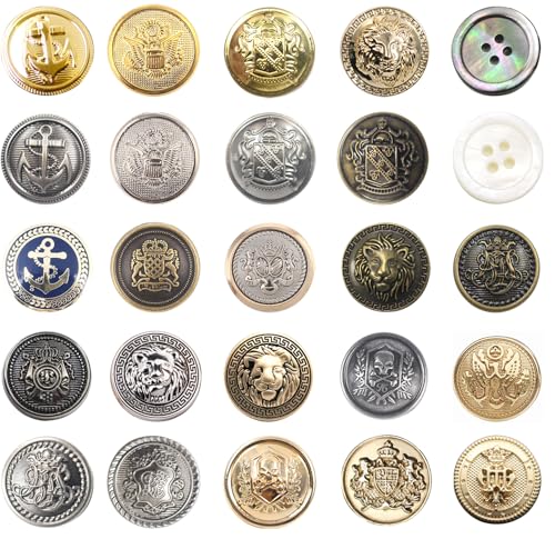 KENDANY 14 Piece Antiqued Black Metal Blazer Button Set - Crown - for Blazer, Suits, Sport Coat, Uniform (Black #1, 15MM 20MM)(0.59in-0.79in) - Image 5