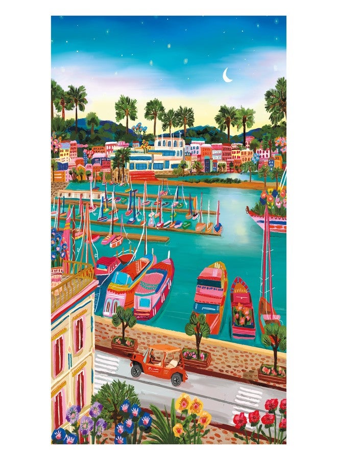 Rose Art RoseArt Millie Illustrates Vieux Port De Cannes 300 Piece Jigsaw Puzzle, Colorful Scenic Travel Art Illustrated Puzzle for Adults - Image 2