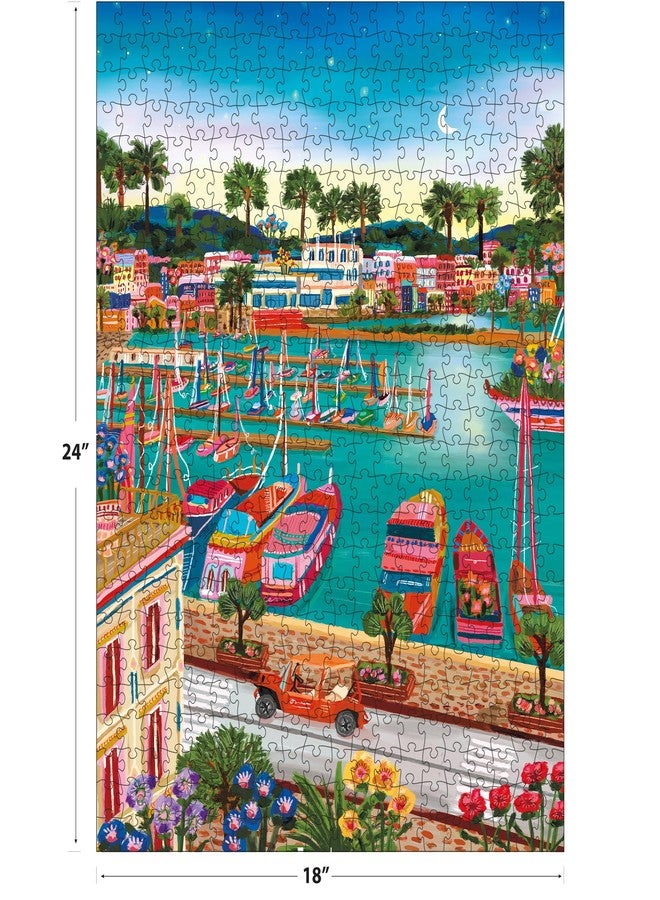 Rose Art RoseArt Millie Illustrates Vieux Port De Cannes 300 Piece Jigsaw Puzzle, Colorful Scenic Travel Art Illustrated Puzzle for Adults - Image 5