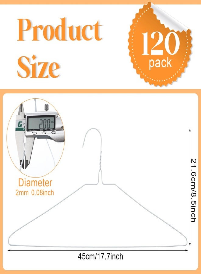 Yuntau 120 Pcs Wire Hangers Bulk Dry Cleaner Hangers 18" Caped Clothing Hangers Suit Hangers Strut Hangers for Dry Cleaners or Home - Image 2